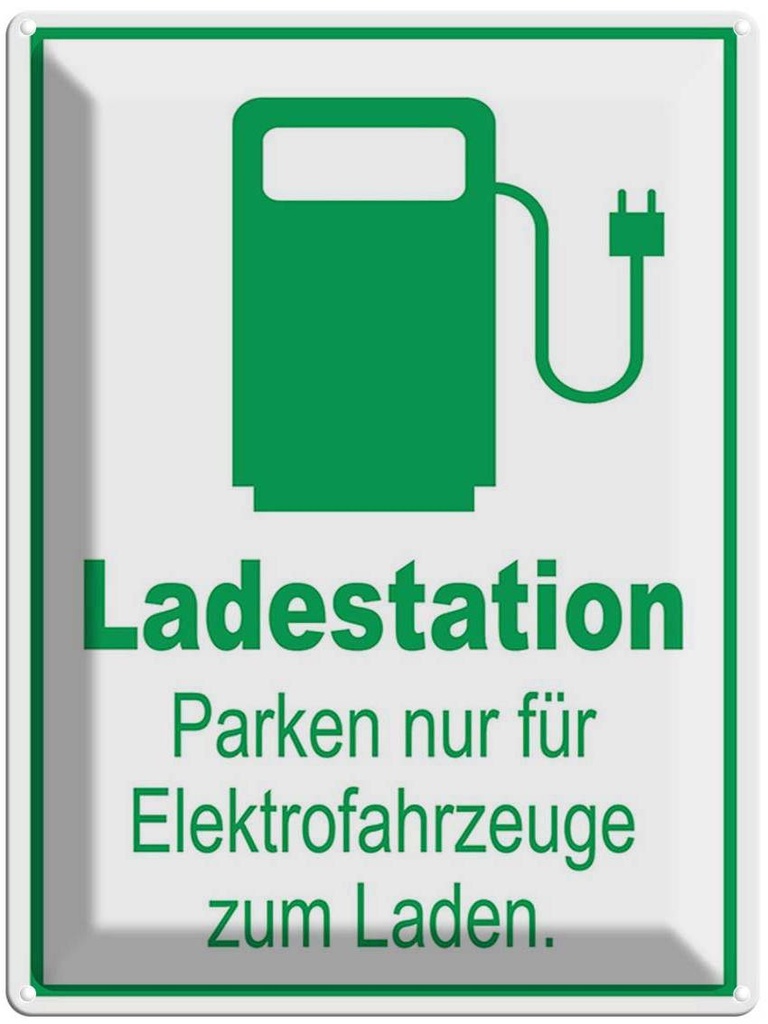 [LA-1790312] Blechschild 40x30 cm Parken Ladestation nur Elektrofahrzeuge Warnschild Hinweisschild Sicherheit Vorsicht