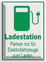 Blechschild 40x30 cm Parken Ladestation nur Elektrofahrzeuge Warnschild Hinweisschild Sicherheit Vorsicht