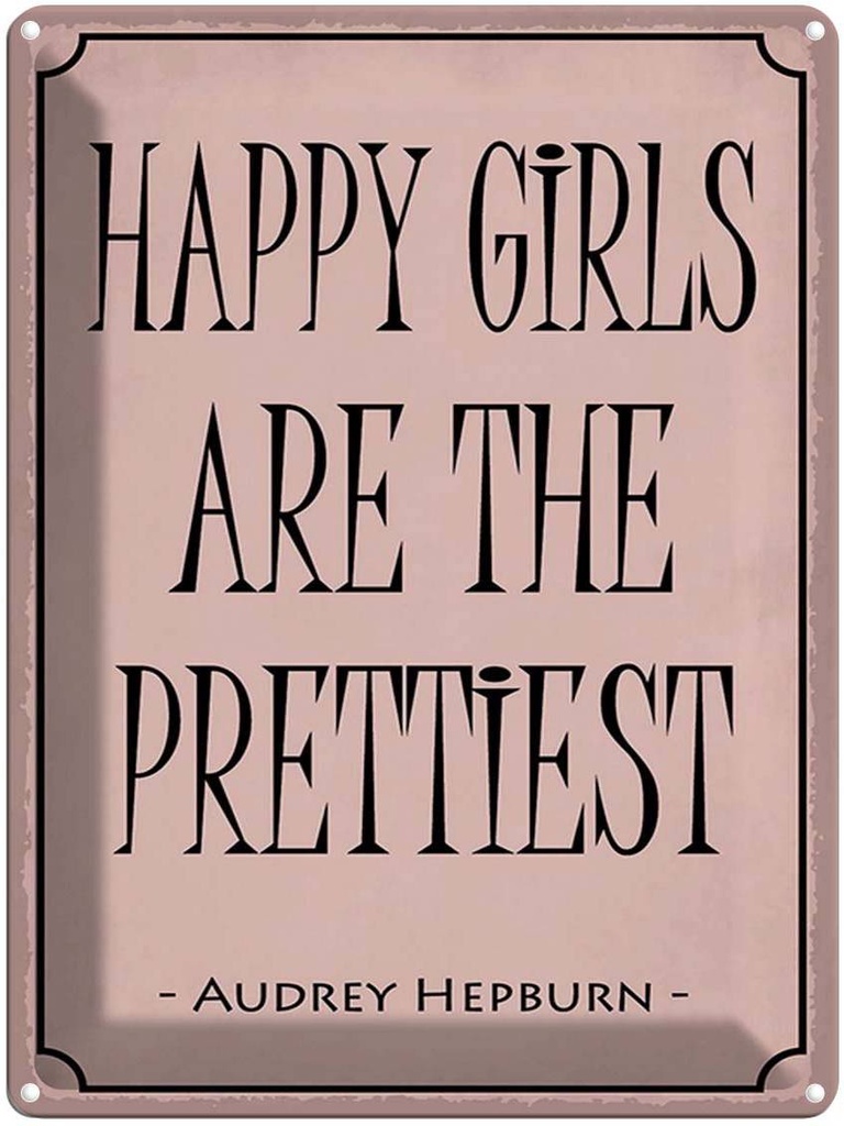 Blechschild 40x30 cm happy girls are the prettiest