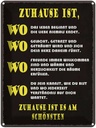 Blechschild 40x30 cm Zuhause ist wo Leben und Liebe Spruch Zitat