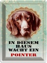Blechschild 40x30 cm Hund in diesem Haus wacht ein Pointer