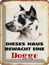 Blechschild 40x30 cm Hund dieses Haus bewacht eine Dogge