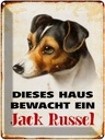 Blechschild 40x30 cm Hund dieses Haus bewacht Jack Russel