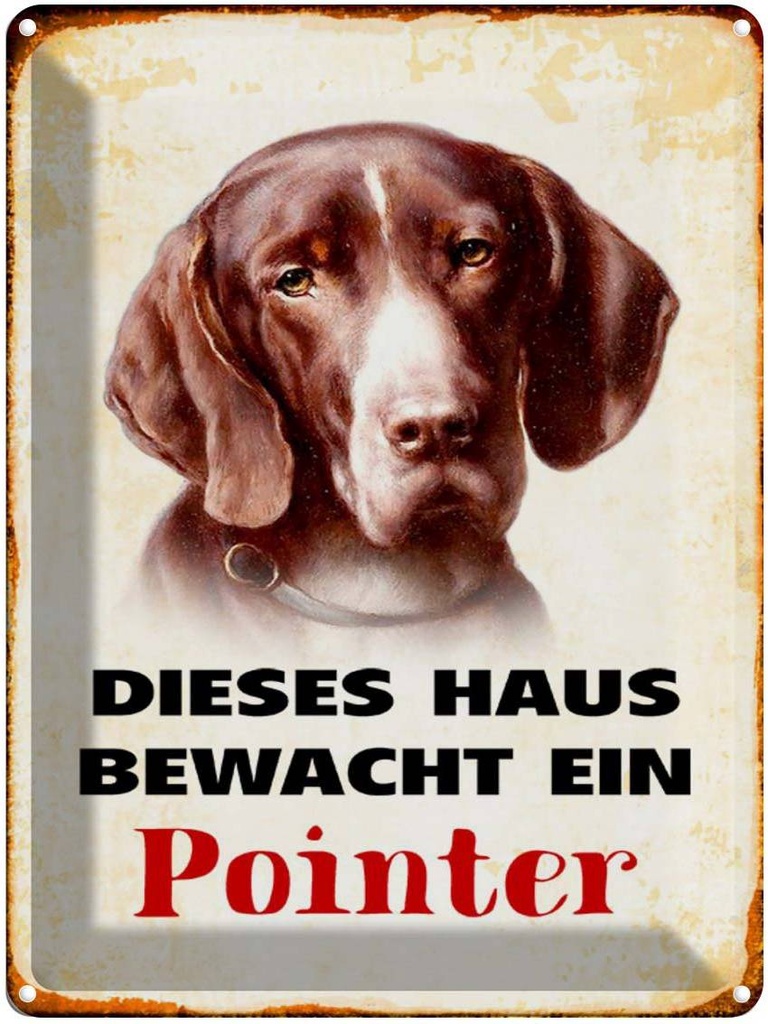 [LA-1790383] Blechschild 40x30 cm Hund dieses Haus bewacht ein Pointer