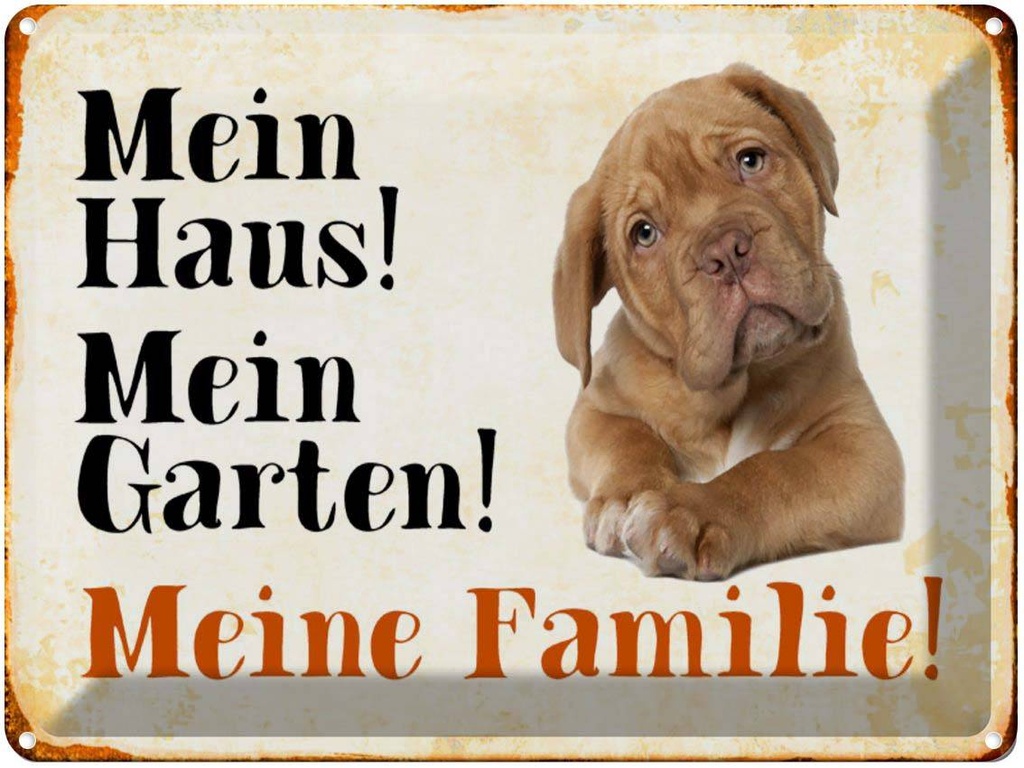 [LA-1790393] Blechschild 30x40 cm Hund Beagle mein Haus Garten Familie