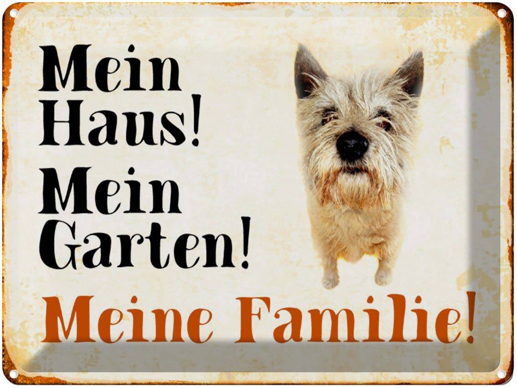 [LA-1790396] Blechschild 30x40 cm Hund Yorkshire mein Haus Garten Familie