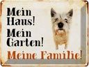 Blechschild 30x40 cm Hund Yorkshire mein Haus Garten Familie