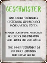 Blechschild 40x30 cm Geschwister füreinander da Spruch Zitat