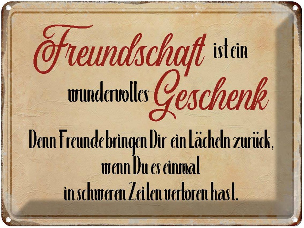 [LA-1790430] Blechschild 30x40 cm Freundschaft ist ein Spruch Zitat