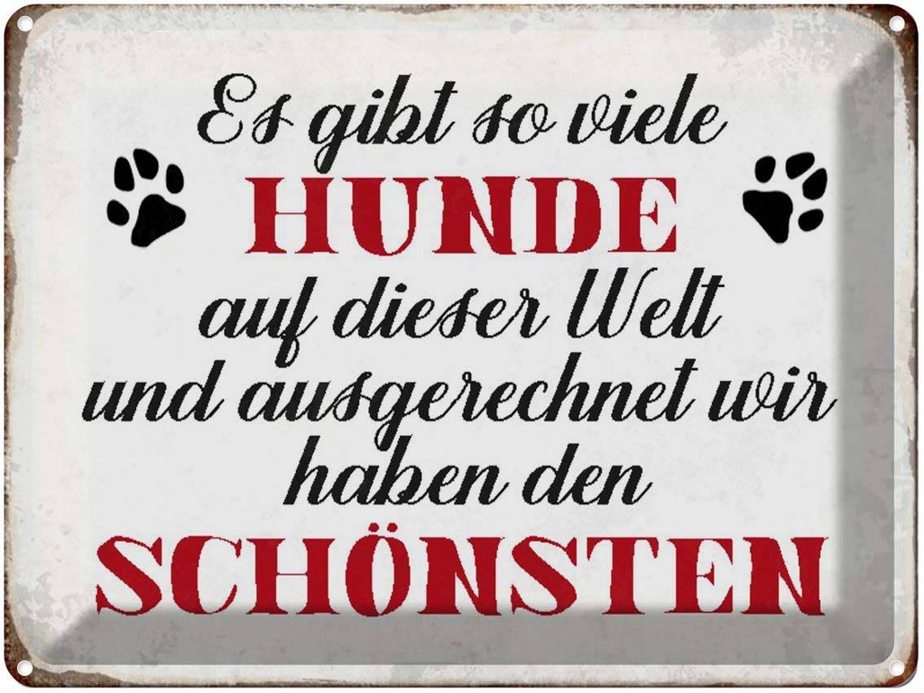 [LA-1790445] Blechschild 30x40 cm es gibt so viele Hunde Hund