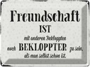 Blechschild 30x40 cm Freundschaft ist mit anderen Spruch Zitat