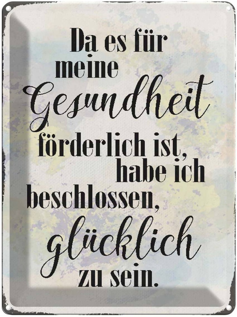 [LA-1790471] Blechschild 40x30 cm Gesundheit glücklich sein Spruch Zitat
