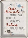 Blechschild 40x30 cm gute Freunde erkennt Spruch Zitat