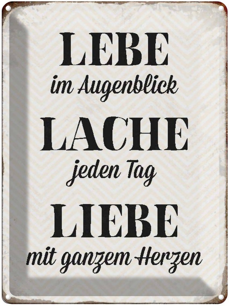 [LA-1790481] Blechschild 40x30 cm Lebe Lache jeden Tag Liebe Spruch Zitat