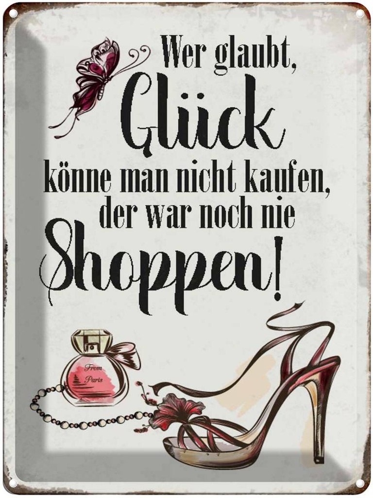 [LA-1790487] Blechschild 40x30 cm Glück nicht kaufen shoppen Spruch Zitat