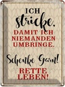 Blechschild 40x30 cm ich stricke niemanden umbringe Spruch Zitat