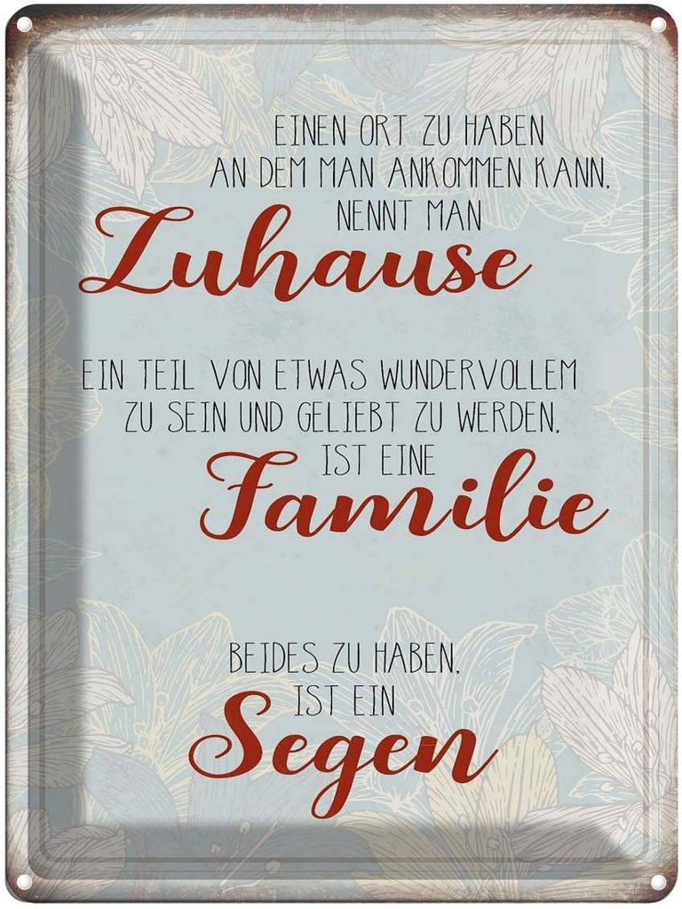 [LA-1790496] Blechschild 40x30 cm Zuhause Familie Segen Spruch Zitat