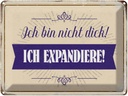 Blechschild 30x40 cm bin nicht dick ich expandiere Spruch Zitat