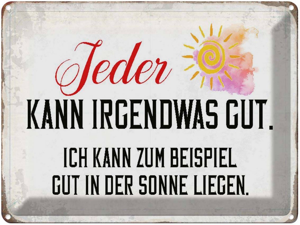 [LA-1790516] Blechschild 30x40 cm jeder kann irgendwas gut Sonne Spruch Zitat