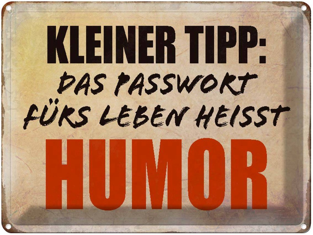[LA-1790524] Blechschild 30x40 cm kleiner Tipp das Passwort Humor Spruch Zitat