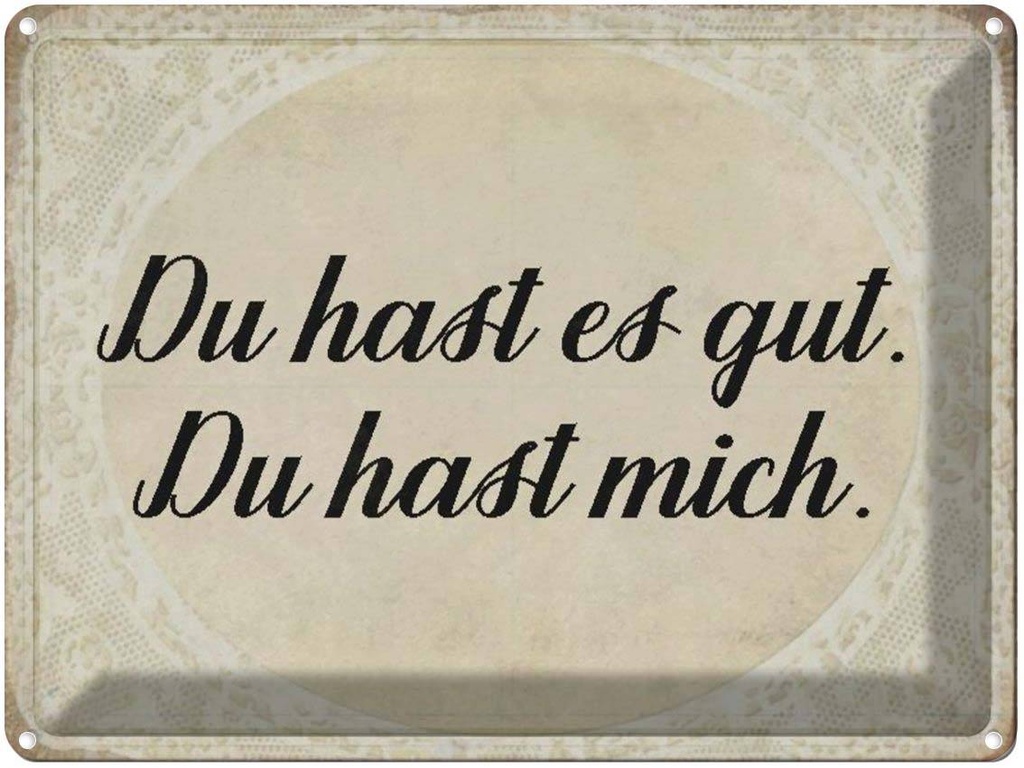 [LA-1790529] Blechschild 30x40 cm du hast es gut mich Spruch Zitat