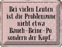 Blechschild 30x40 cm Problemzone ist der Kopf Retro Spruch Zitat