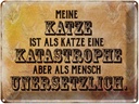 Blechschild 30x40 cm meine Katze ist eine Katastrophe