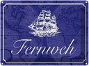 Blechschild 30x40 cm Fernweh Schiff Meer Spruch Zitat