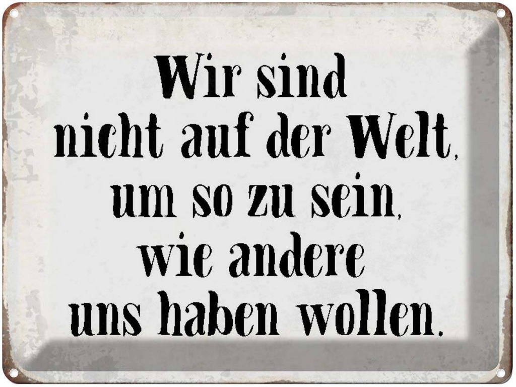 [LA-1790565] Blechschild 30x40 cm sind nicht auf Welt wie andere Spruch Zitat