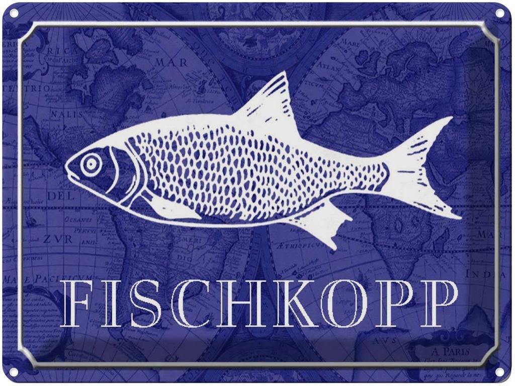 [LA-1790575] Blechschild 30x40 cm Fischkopp Fisch Witz Humor Lustig Spaß