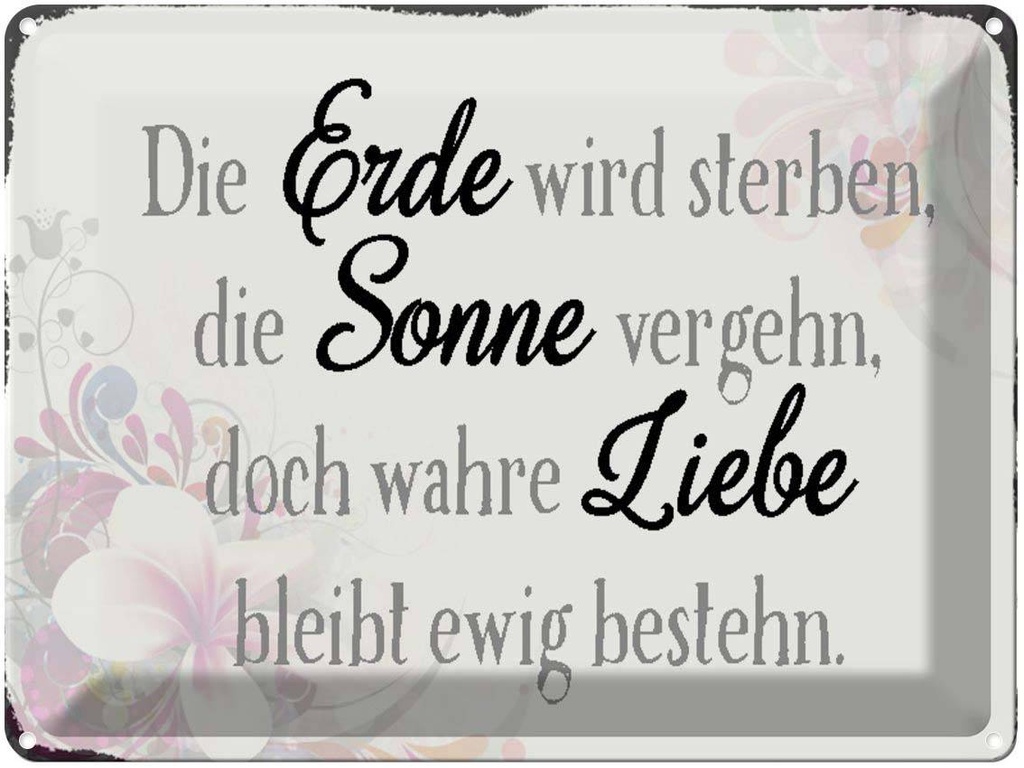 [LA-1790617] Blechschild 30x40 cm wahre Liebe bleibt ewig bestehn Spruch Zitat