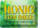 Blechschild 30x40 cm Honig Imker Produkt der Natur Hofladen Marktstand Laden Werbeschild