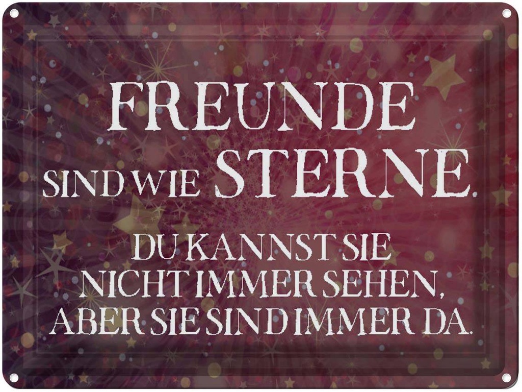 [LA-1790634] Blechschild 30x40 cm Freunde sind wie Sterne Spruch Zitat