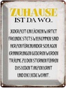 Blechschild 40x30 cm Zuhause ist da wo Liebe Herzen Spruch Zitat