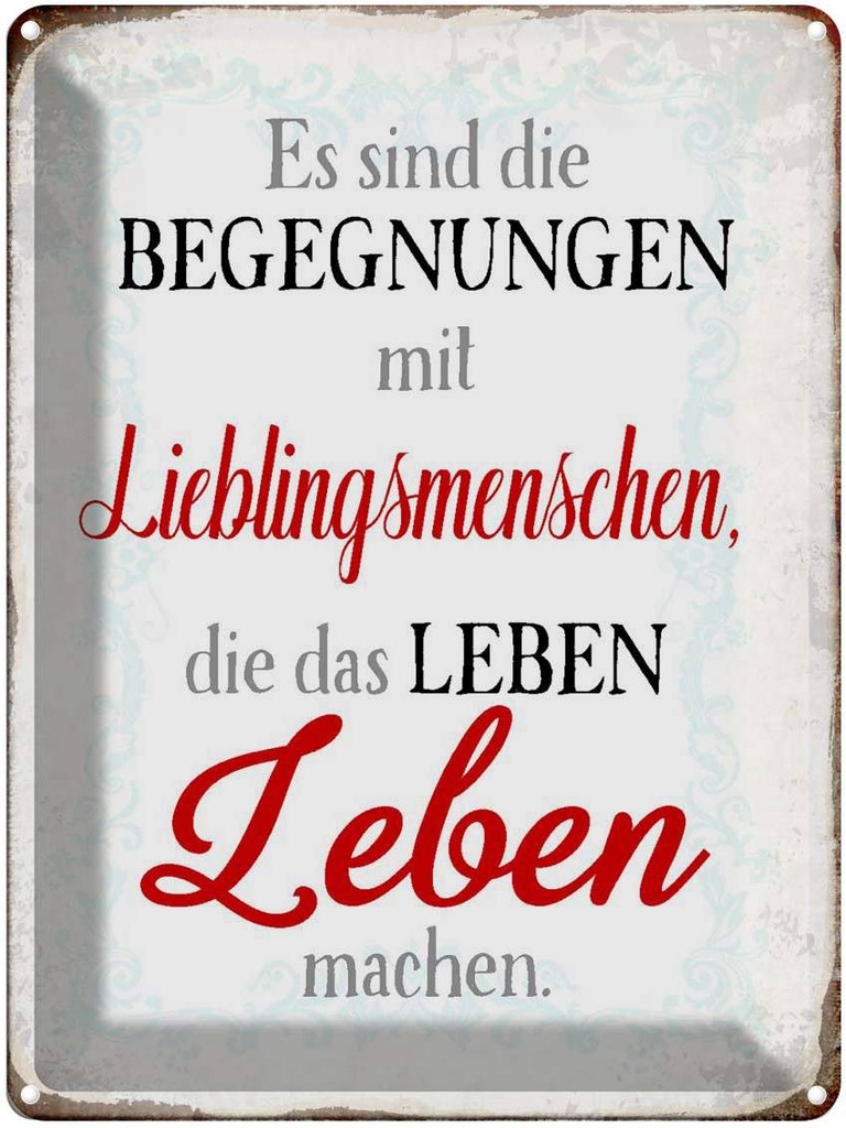 [LA-1790639] Blechschild 40x30 cm Begegnungen Lieblingsmenschen Spruch Zitat