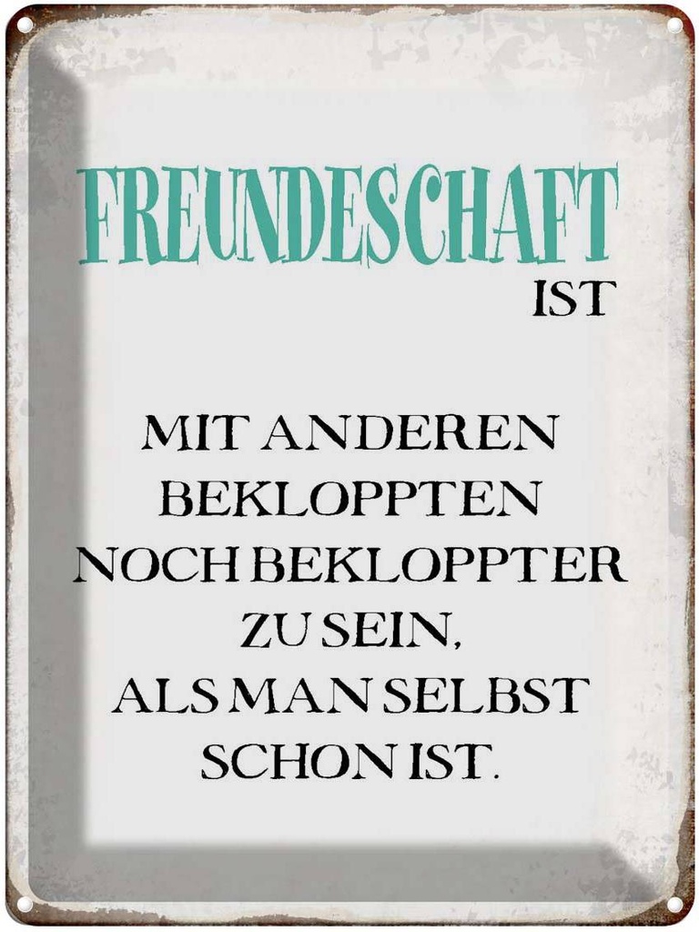 [LA-1790642] Blechschild 40x30 cm Freundschaft ist mit anderen Spruch Zitat