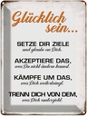 Blechschild 40x30 cm glücklich sein glaube an dich Spruch Zitat