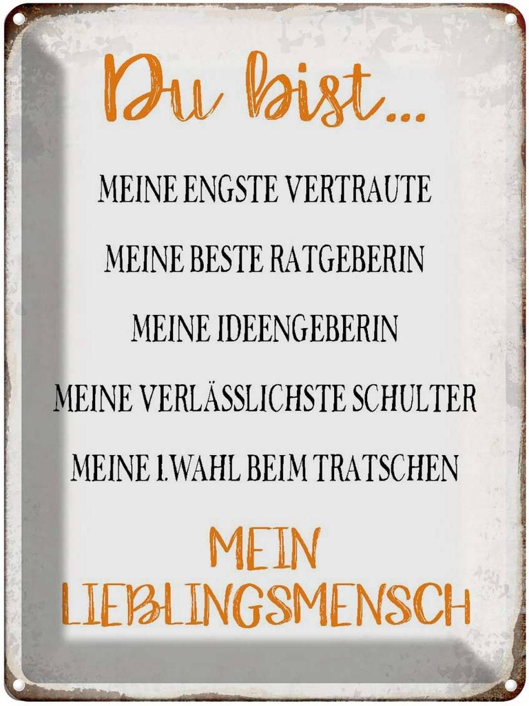 [LA-1790651] Blechschild 40x30 cm du bist mein Lieblingsmensch Spruch Zitat