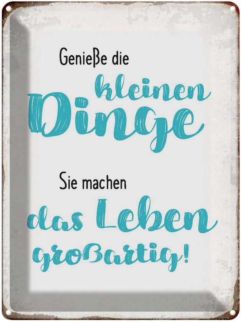 [LA-1790653] Blechschild 40x30 cm genieße kleine Dinge sie machen Spruch Zitat
