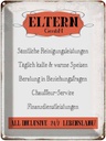 Blechschild 40x30 cm Eltern GmbH 24/7 lebenslang Spruch Zitat