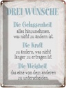 Blechschild 40x30 cm 3 Wünsche Gelassenheit Kraft Spruch Zitat