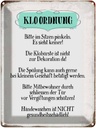 Blechschild 40x30 cm Klo Ordnung die Klobürste Spruch Zitat