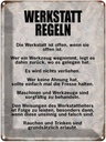 Blechschild 40x30 cm Werkstatt Regeln Werkzeug Spruch Zitat
