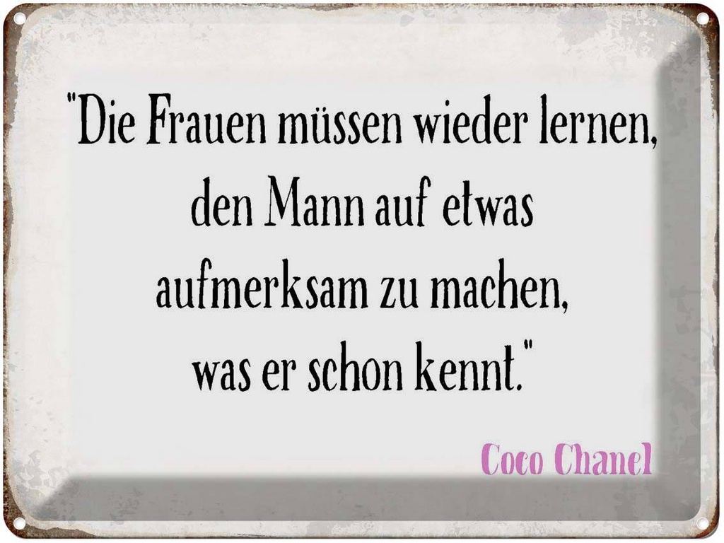 [LA-1790701] Blechschild 30x40 cm Frauen müssen nicht lernen Mann Spruch Zitat
