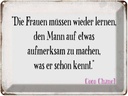 Blechschild 30x40 cm Frauen müssen nicht lernen Mann Spruch Zitat