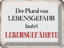 Blechschild 30x40 cm plural von Lebensgefahr lautet Spruch Zitat