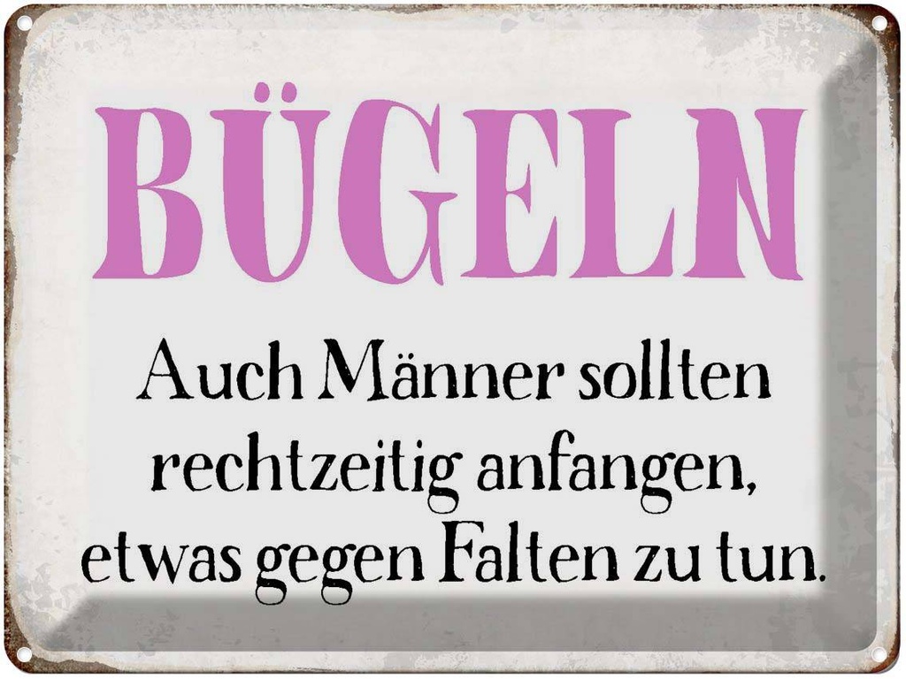 [LA-1790736] Blechschild 30x40 cm Bügeln auch Männer sollten Spruch Zitat