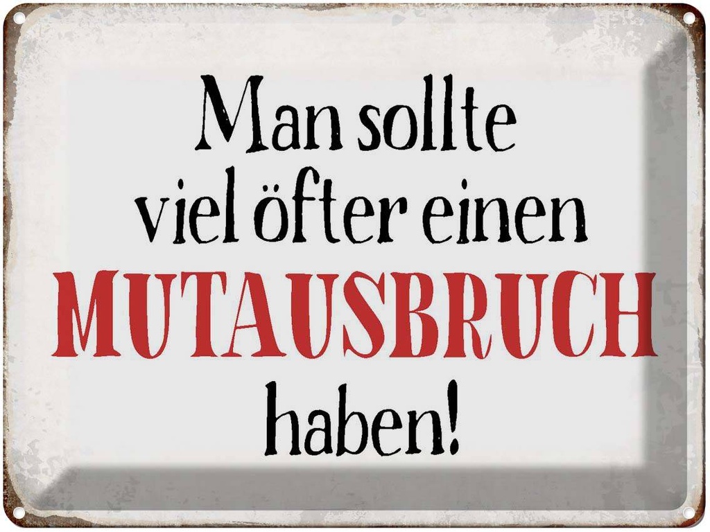 [LA-1790762] Blechschild 30x40 cm sollte öfter Mutausbruch haben Spruch Zitat
