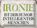 Blechschild 30x40 cm Ironie Humor intelligent Spruch Zitat