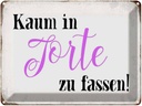 Blechschild 30x40 cm kaum in Torte zu fassen Spruch Zitat